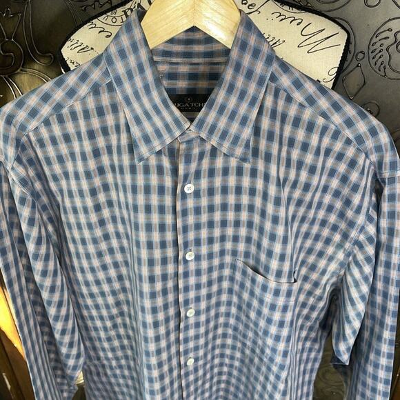 Bugatchi Uomo Blue Long Sleeve Button Up Shirt Men's Size L - Picture 2 of 4